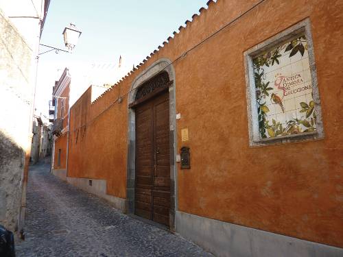 Alleyway of a small coastal town in Sardinia