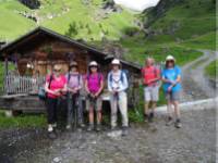 An international group of ladies on a guided walking holiday above Golderli
