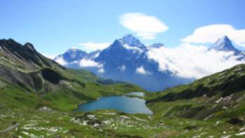 Sherpa Expeditions, Bernese Oberland,Jon Millen Overlooking the Bachsee Alps