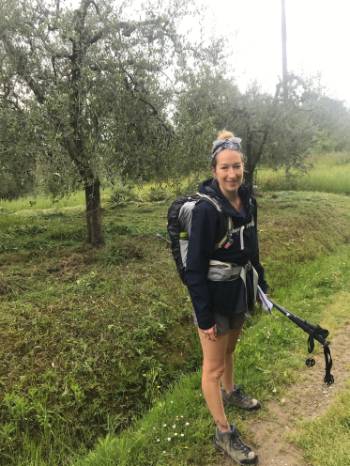 Posing along the green Via Francigena trail |  <i>Allie Peden</i>