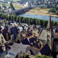 The town of Chinon on the Loire River