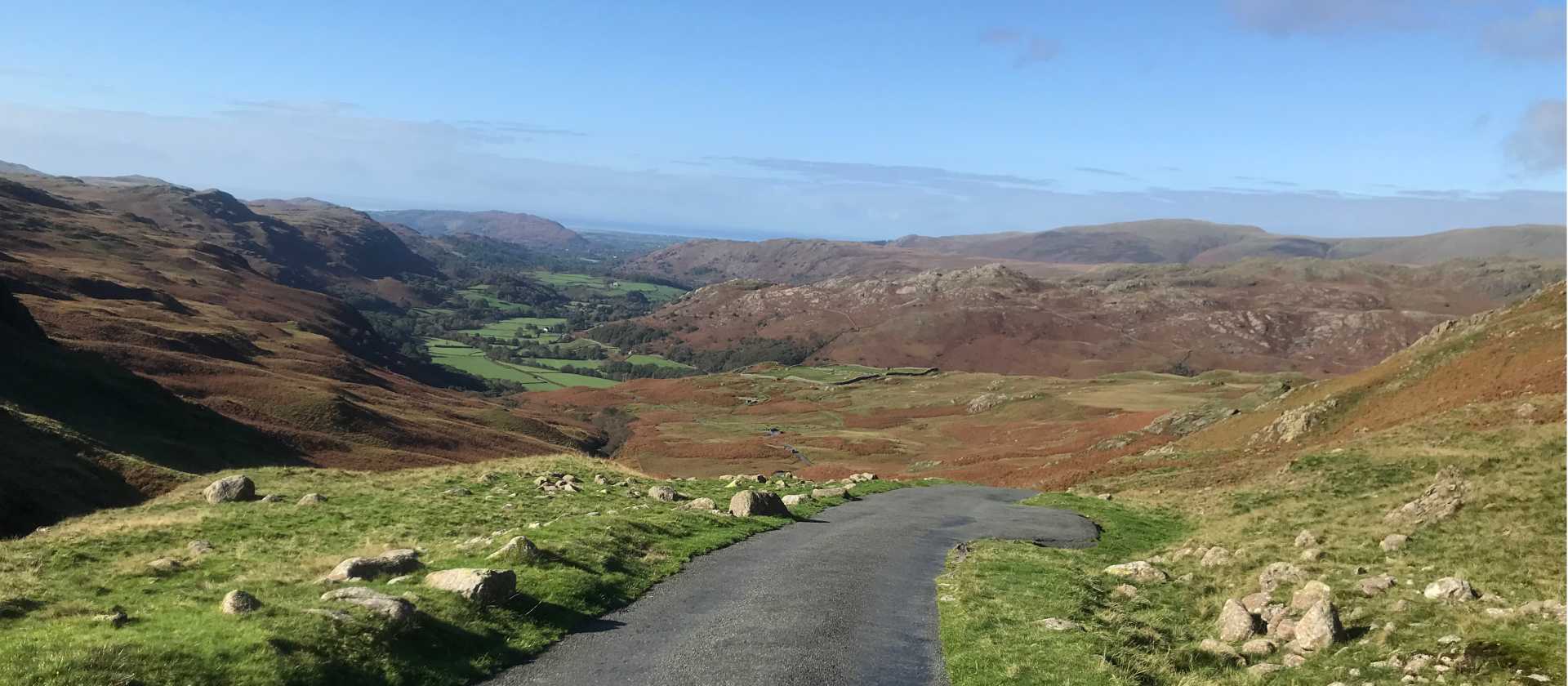 Tackling the very scenic Hardknott Pass by bicycle