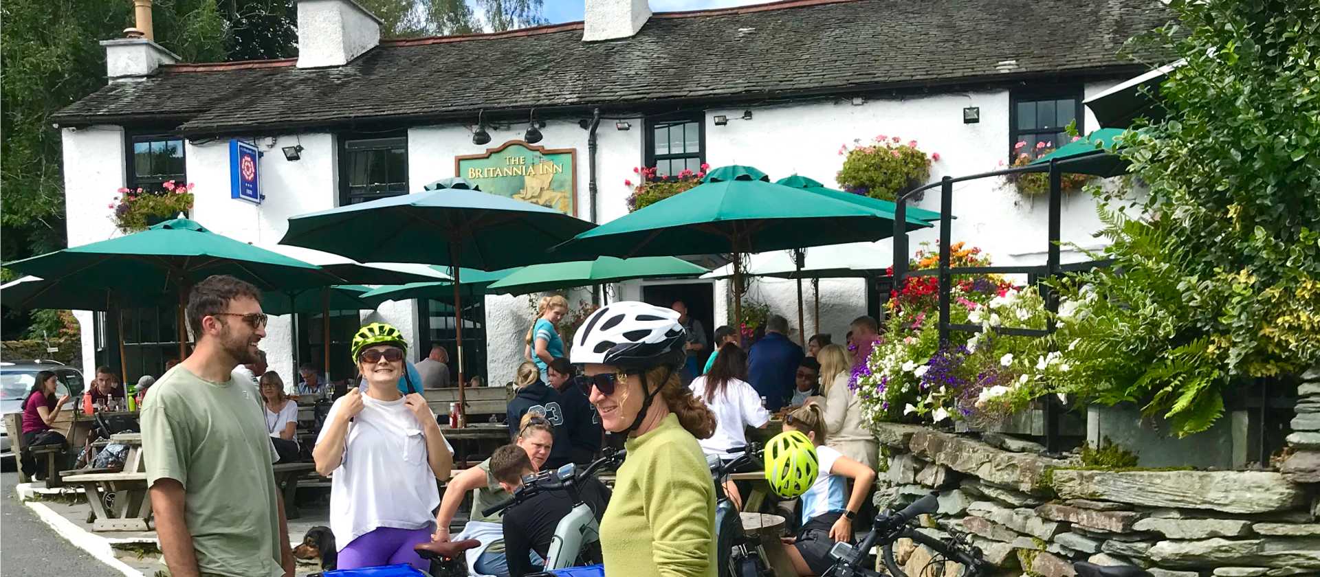 Taking a break from the cycling at Elterwater, Lake District