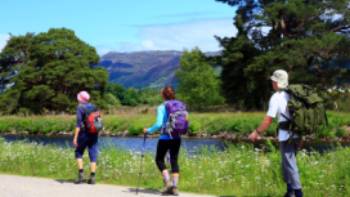 Walkers along Scotland's Caledonian Canal