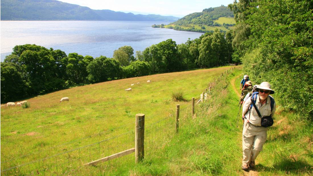 The trail with Urquhart Castle far in the distance