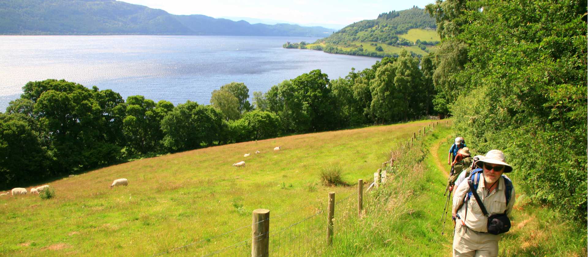 The trail with Urquhart Castle far in the distance