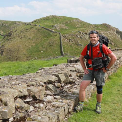 Hadrians Wall over the hillsides
