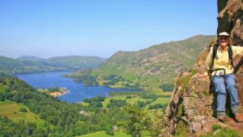 On the rocks, above Ullswater lake