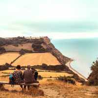 Hikers resting on the South West Coast Path near Sidmouth | P Bernfeld
