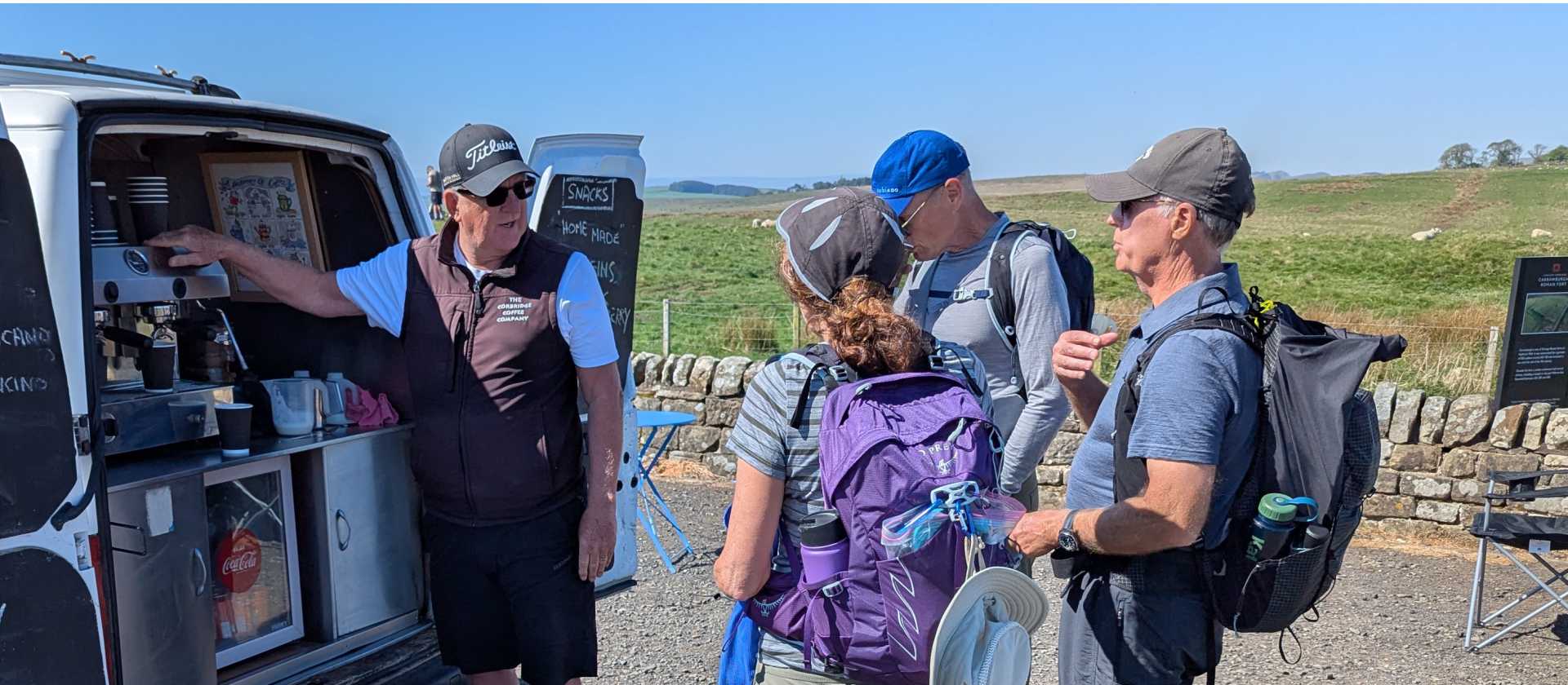 Coffee break while walking Hadrian's Wall National Trail in England | John Millen