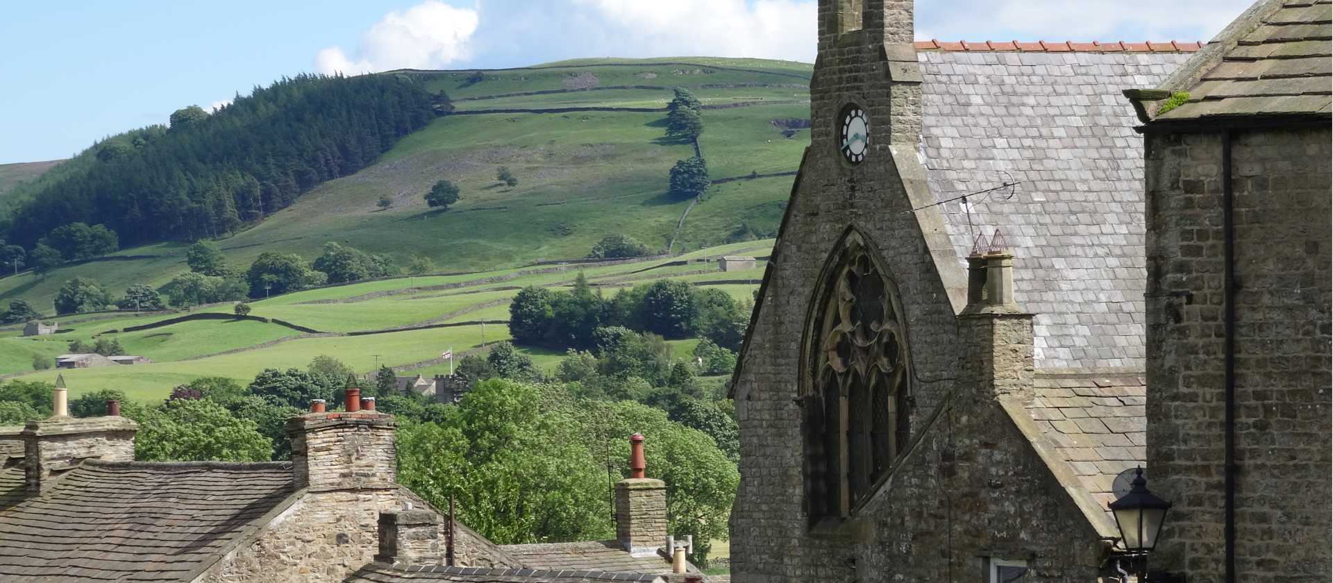 Reeth village view and Wesleyan church | John Millen