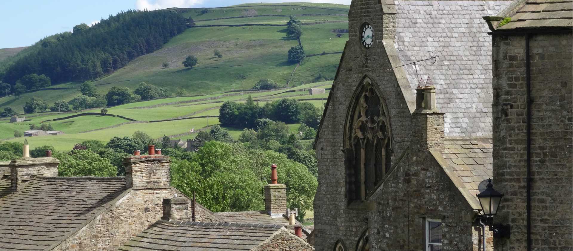 Reeth village view and Wesleyan church | John Millen