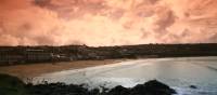 Beautiful sunset over Porthmeor Beach, St Ives