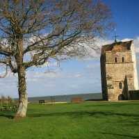 Strolling past St Helen Chapel, Seaview