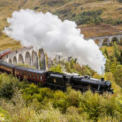 The Jacobite Steam Train and the Glenfinnan Viaduct