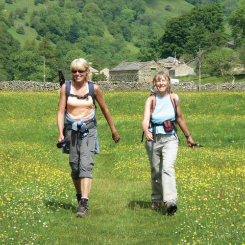Coast to Coast walkers in Swaledale near Muker