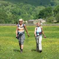 Coast to Coast walkers in Swaledale near Muker