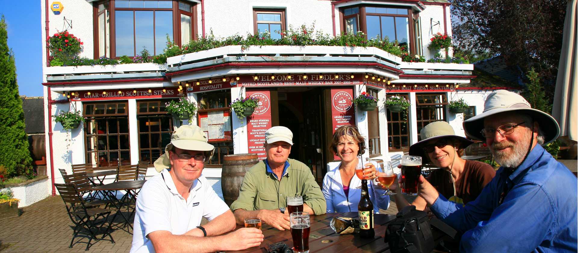 A well earned drink at 'Fiddlers' Pub Drumnadrochit