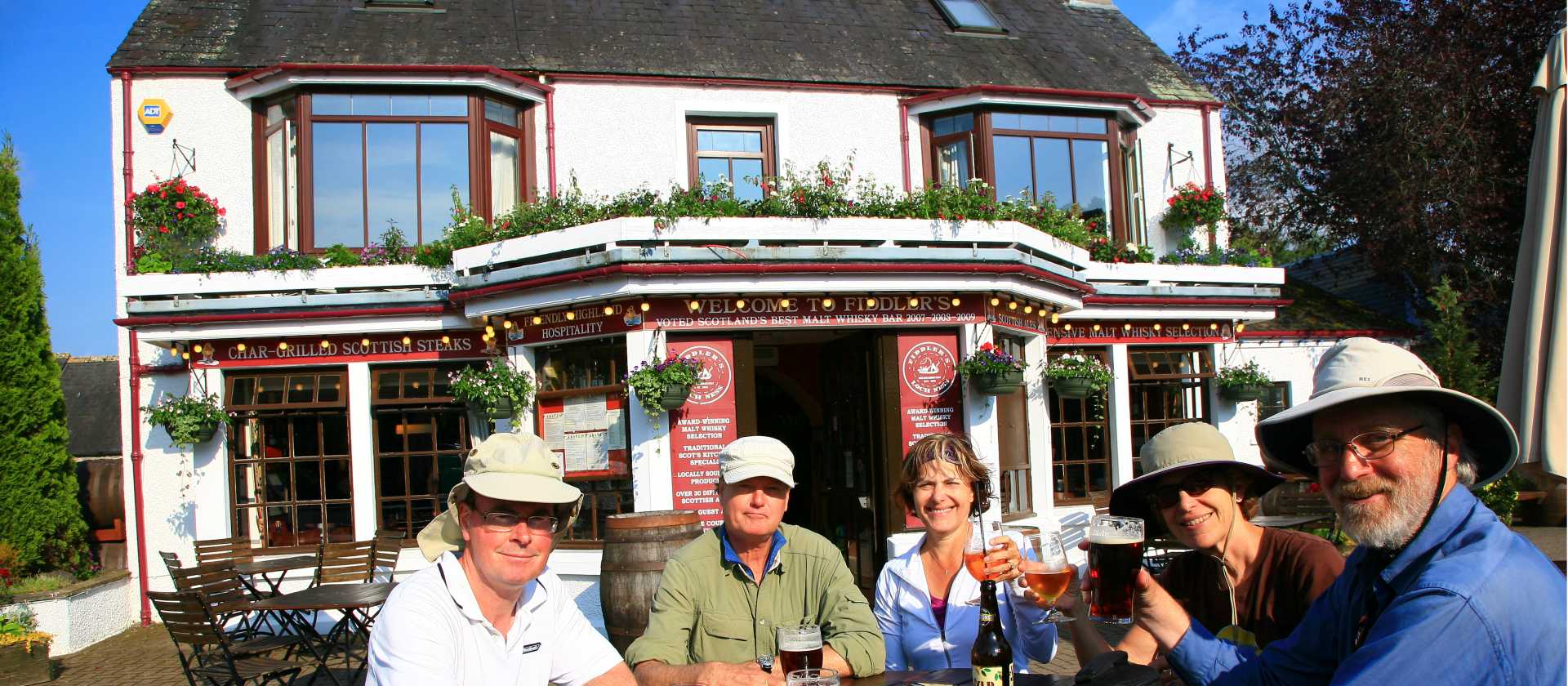 A well earned drink at 'Fiddlers' Pub Drumnadrochit
