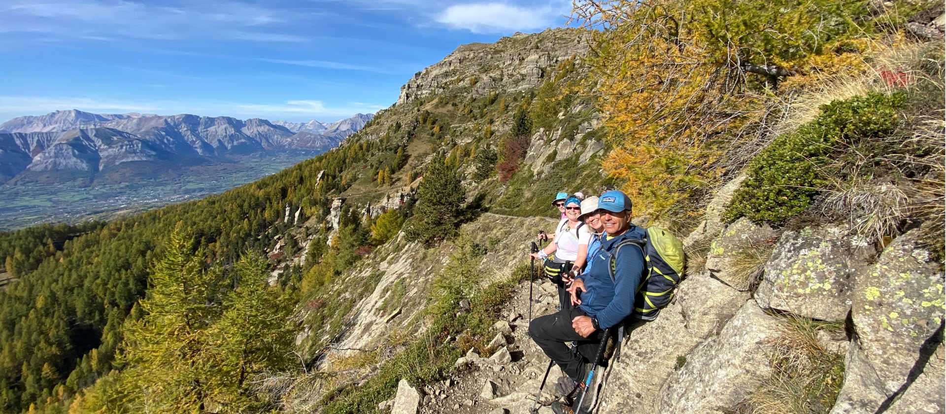 Hikers high above the Champsaur Valley | Sally Guillaume