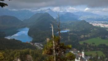 160. The King Ludwig Way - The view from the walking path beyong the bridge above Neuschwanstein castle.,Will Copestake View from the walking path beyond the bridge above Neuschwanstein Castle