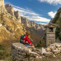 A hiker looking into the Vikos Gorge | Hans Jurgen Mager