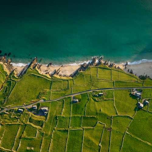 The fields and beaches of Dingle, a view from above