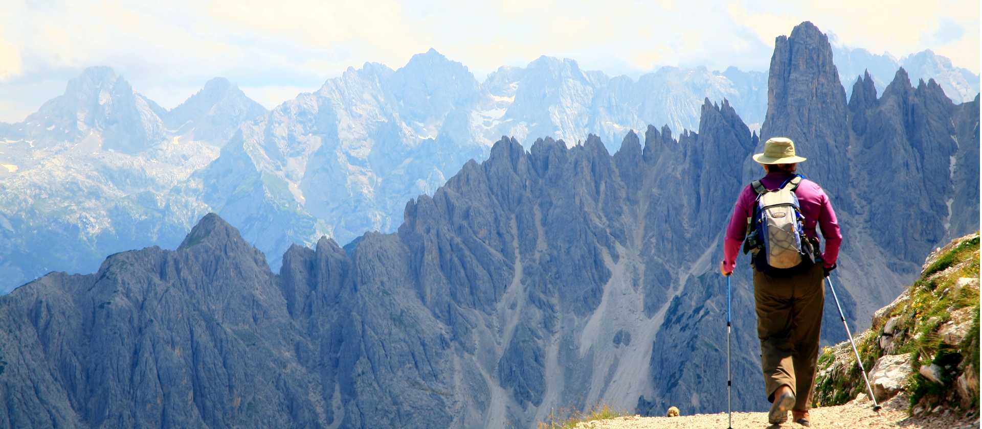 Heading towards the Auronzo Hut in the Dolomites