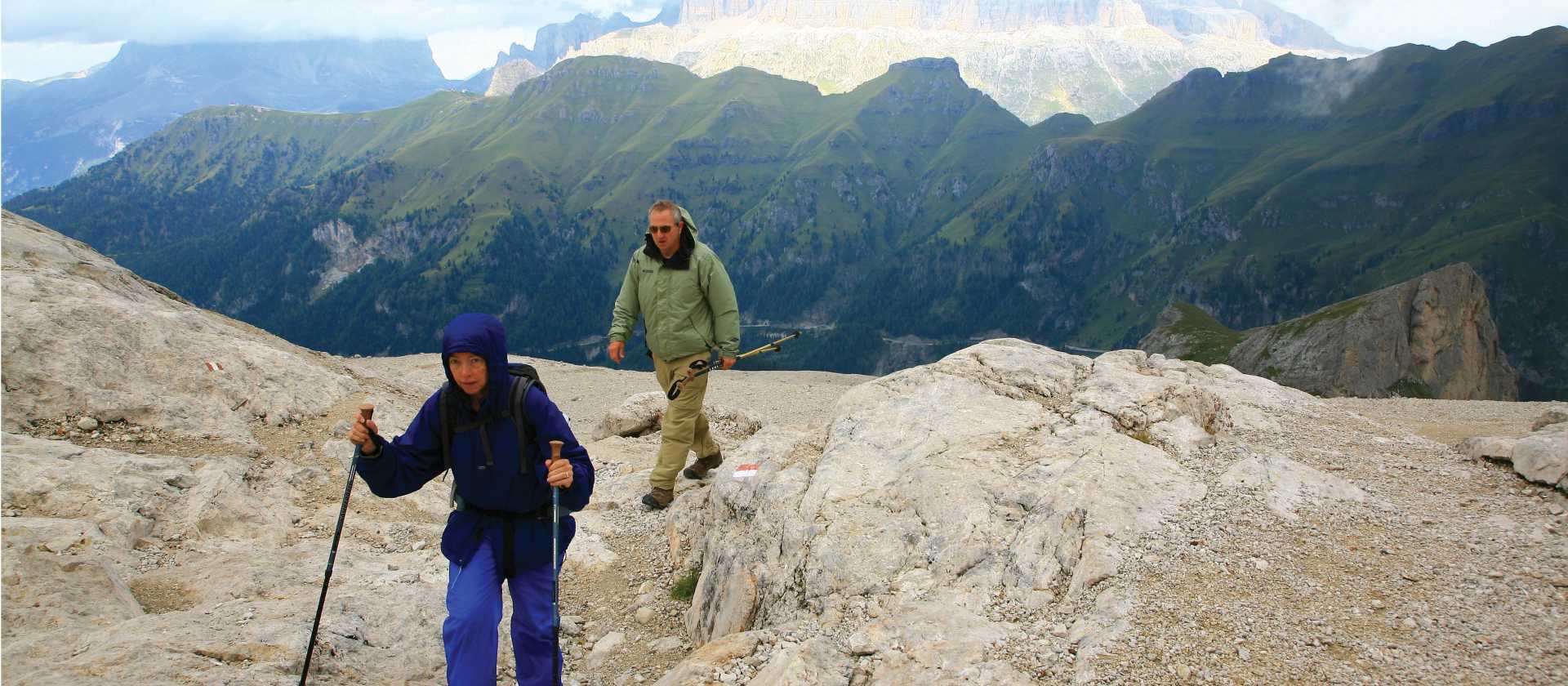 Walking in the Dolomites near Lagazuoi