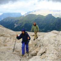 Walking in the Dolomites near Lagazuoi