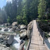 A footbridge on the Swiss section of the Via Spluga