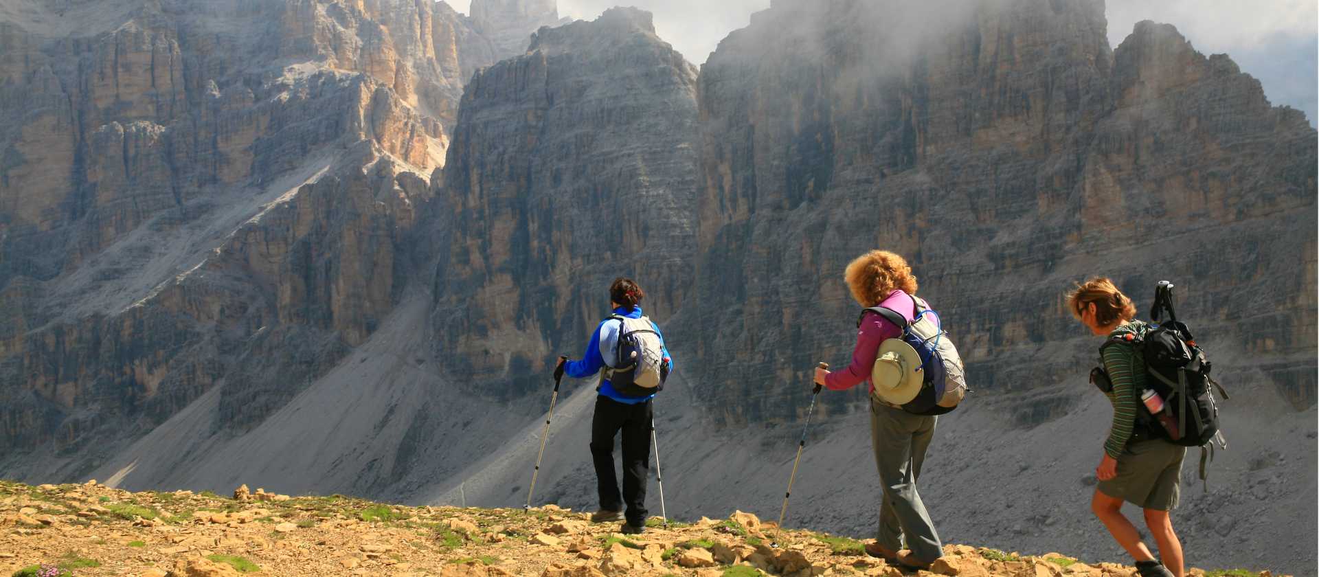 Walking towards Senes-Fanes in The Dolomites