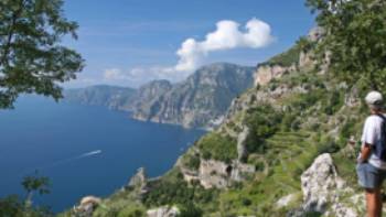 View along the Amalfi Coast towards Positano