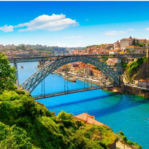 The city of Porto on a beautiful summer day.