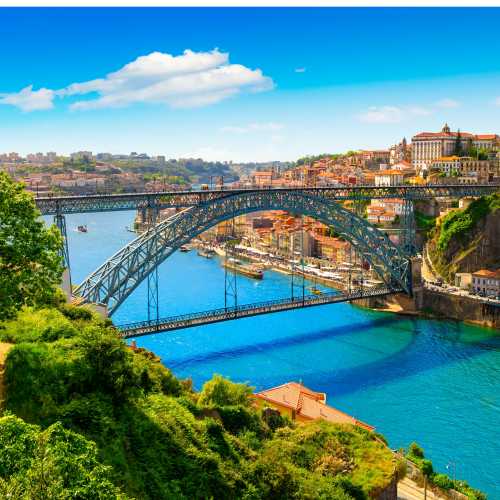 The city of Porto on a beautiful summer day.