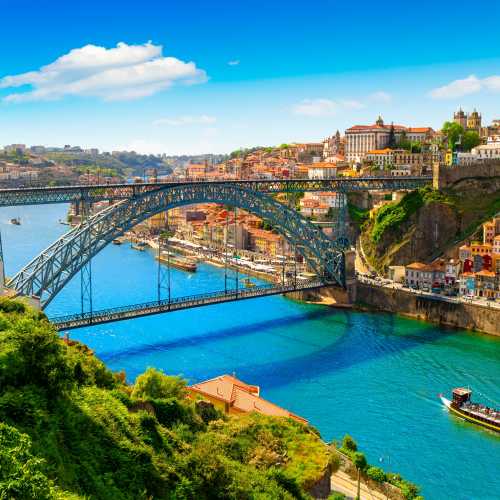 The city of Porto on a beautiful summer day.