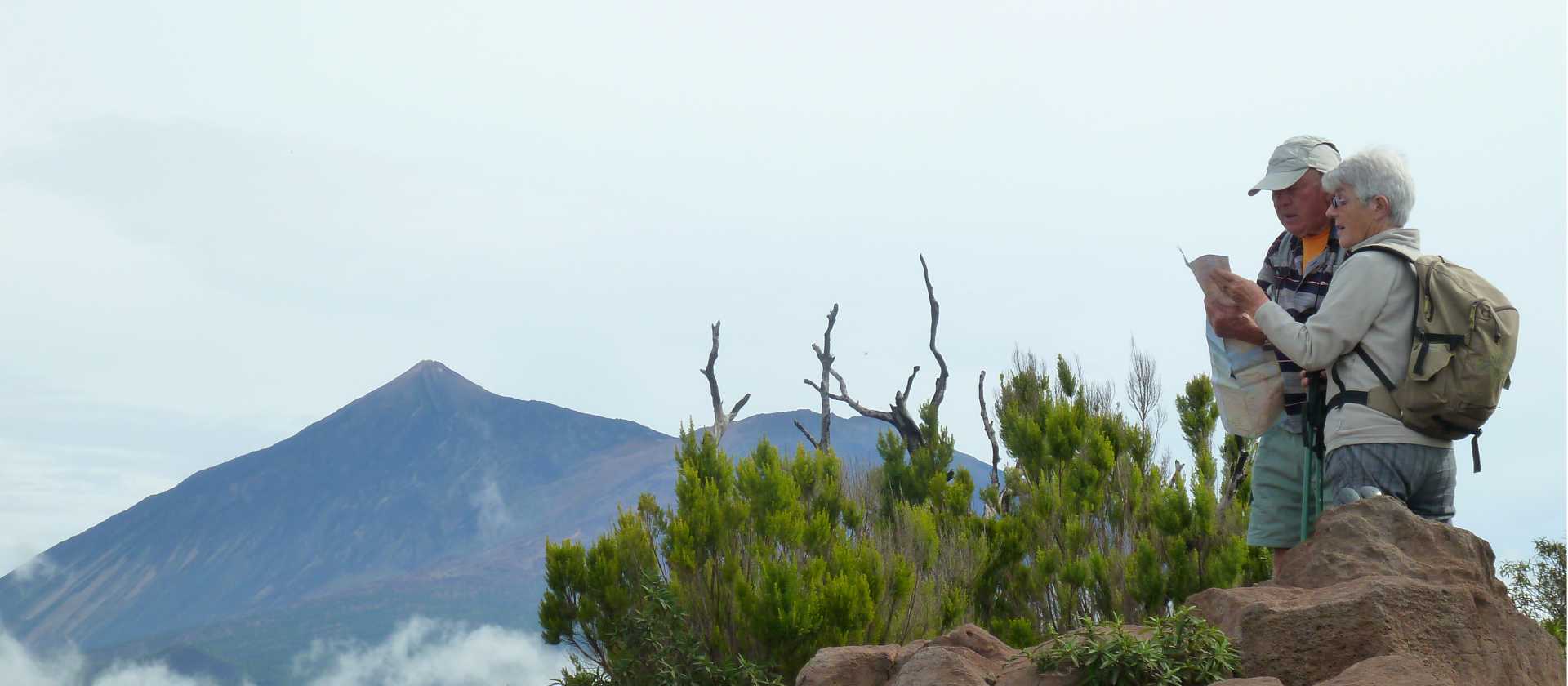 Hikers finding their way in Tenerife, Canary Islands