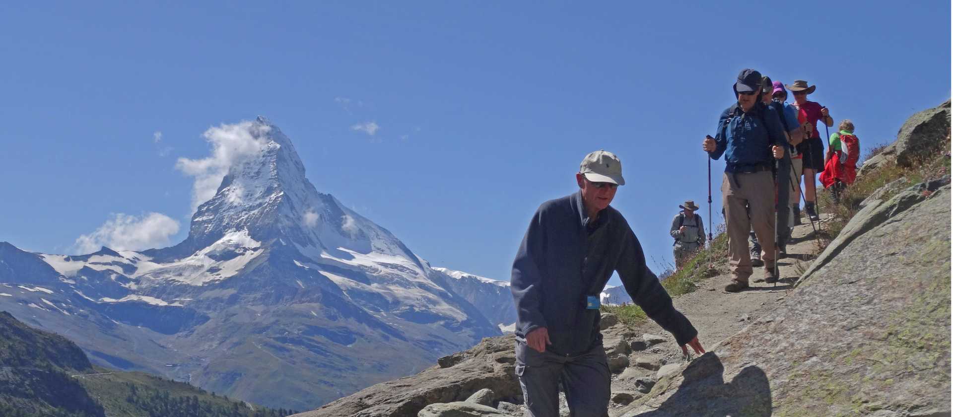 Hikers on the Hohenweg trail by the Matterhorn | John Millen