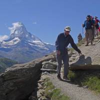 Hikers on the Hohenweg trail by the Matterhorn | John Millen