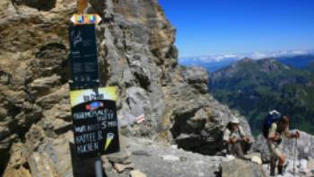 Sherpa Expeditions, Alpine Pass Route,Jon Millen Waymarking and ice cream on the Alpine Pass Route