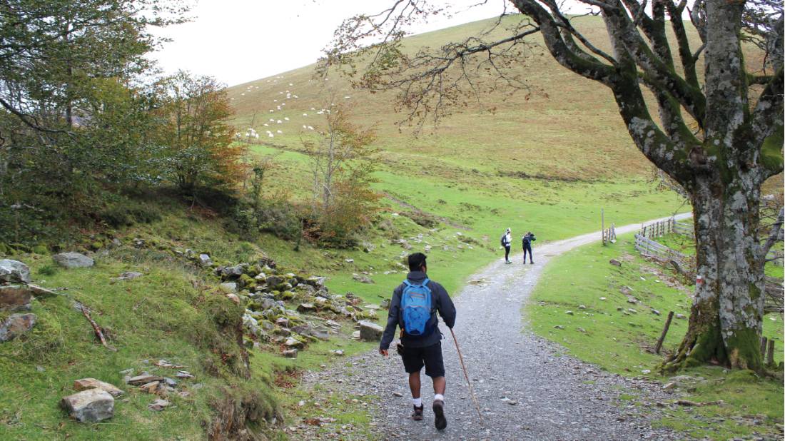 Rocky trail underfoot as we hike towards Roncesvalles on the Camino |  <i>Scott Kirchner</i>