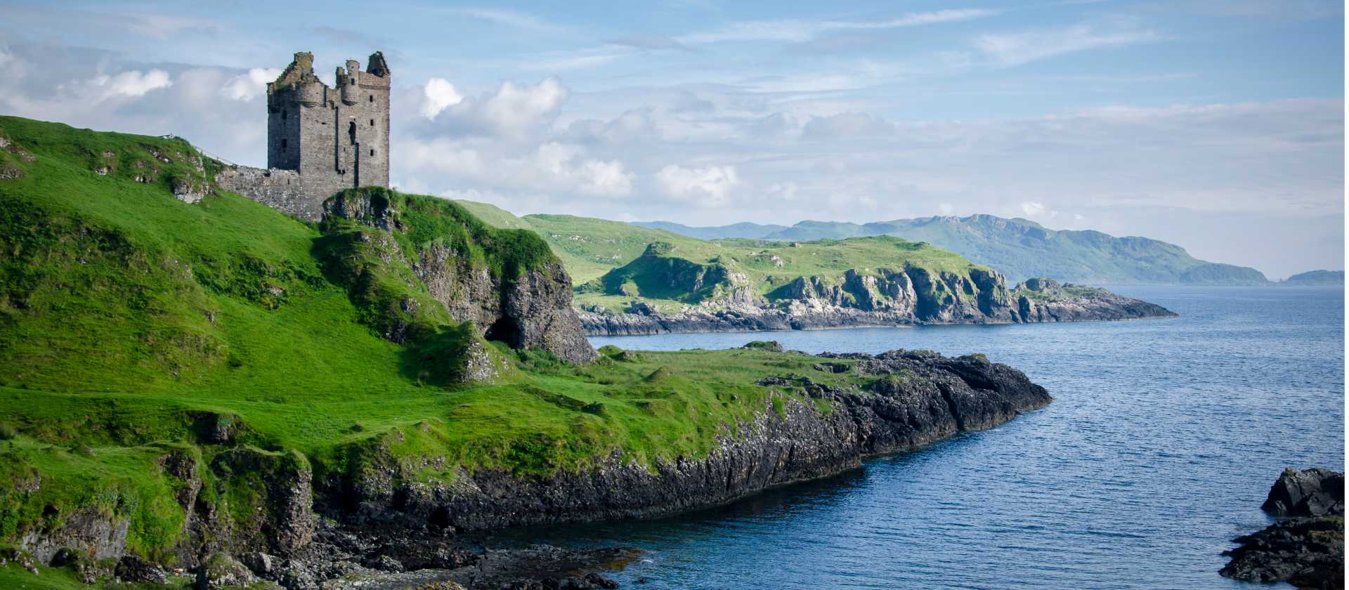 The deep colourful contrast between land and water in Kerrera