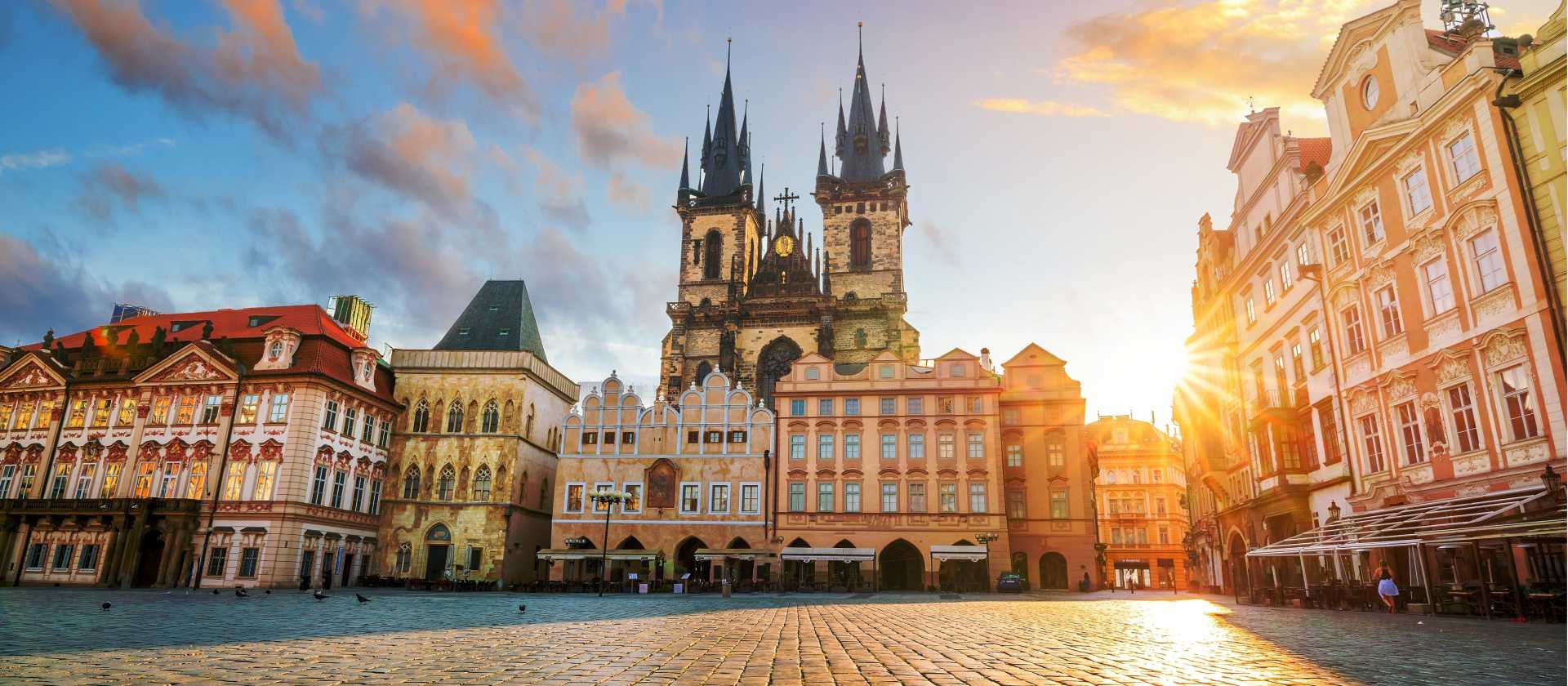 Enjoy sunset at the historic Old Town Square in Prague