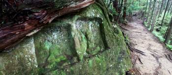 Sacred 'jizo' carvings on the Dainichi Goe, Kumano Kodo