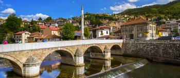 Experience the tranquil waterways of Sarajevo, Bosnia, while on the Via Dinarica