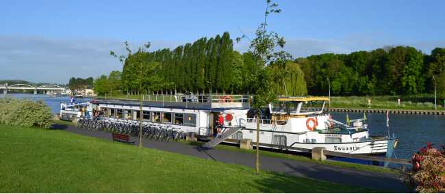 The Zwaantje (now Claire d'Etoile) docked on the river