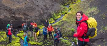 Hikers on the Laugavegur Trail
