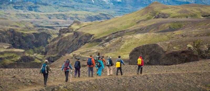 Traverse deep gorges and breathtaking valleys on the Laugavegur Trail in Iceland