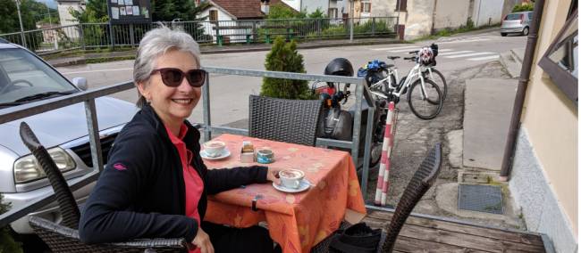 Coffee stop at Libano after a long hill climb out of Belluno | Rob Mills