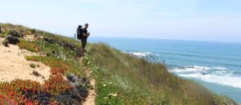 Hiker on the Rota Vicentina in western Portugal